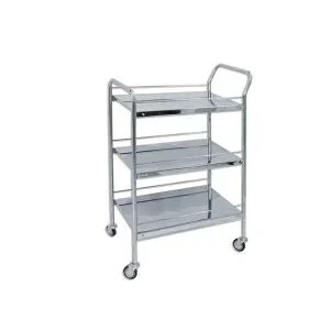 GUÉRIDON EN INOX À 3 ÉTAGES
