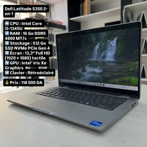 Dell Latitude 5350 2-en-1 Tactile 13.3 pouce FHD i5 1345U 16Go DDR5 4800MT/s 512Go SSD NVMe Gen4 Intel Iris Xe Graphics