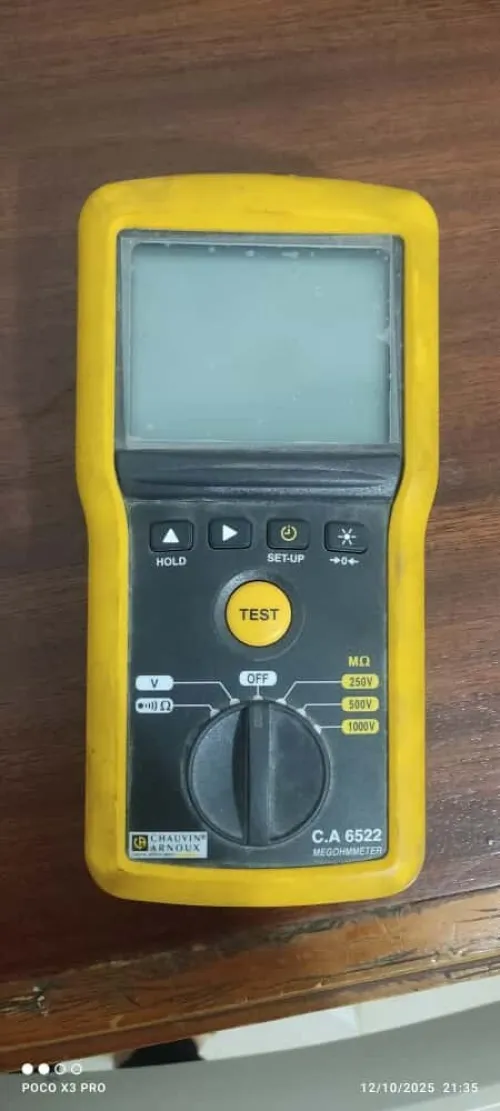 Testeur d'isolement et de continuité  Megohmmeter Chauvin Arnoux CA 6522, 250V, 500V , 1000V