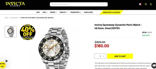 Montre Invicta Speedway Dynamite 46.5mm modèle 50178