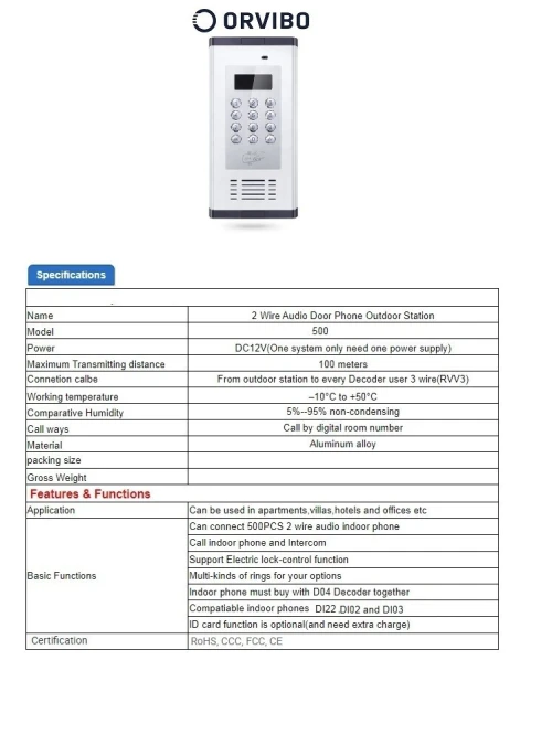 Interphone pour AADL et promoteurs immobiliers