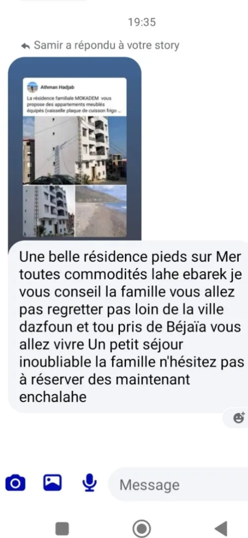Location vacances Appartement F3 Tizi Ouzou Azeffoun