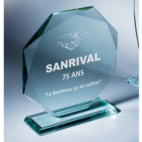 trophée personnalisé en vert 