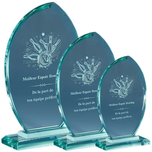 trophée personnalisé en vert 