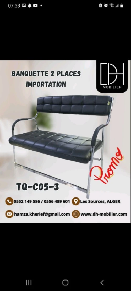 banquette 2 places importation