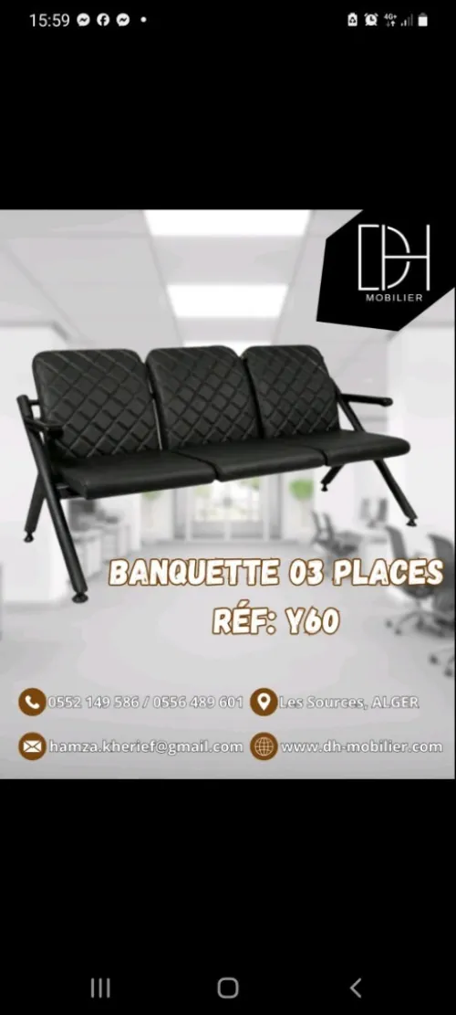 BANQUETTE 3PLACES 