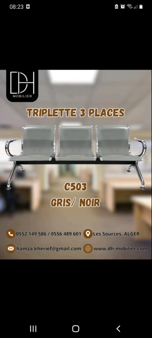 Triplette chromée 3 places