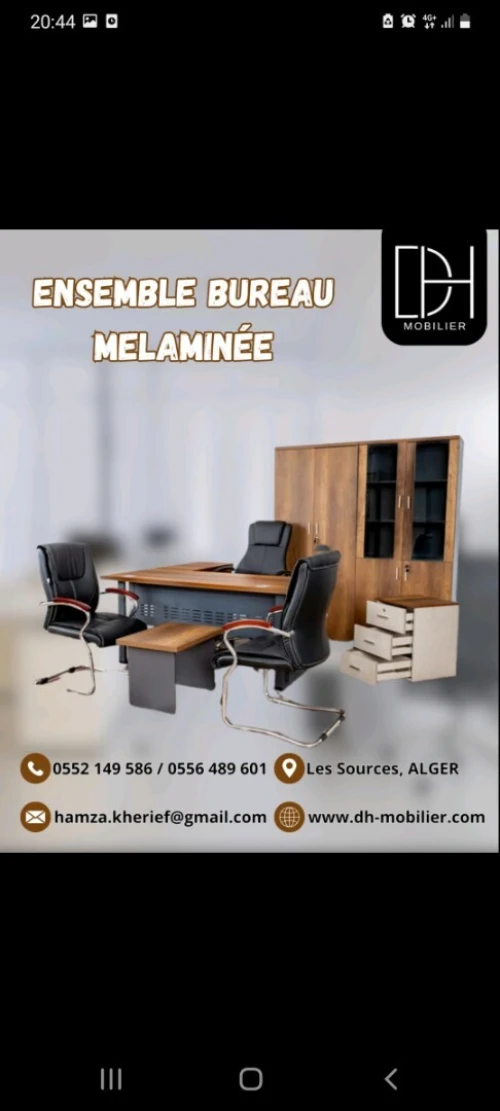ensemble de bureau melaminee