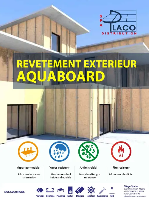 AQUABOARD / AQUABOARD PLAQUE DE PLÂTRE POUR FAÇADES EXTÉRIEURES
