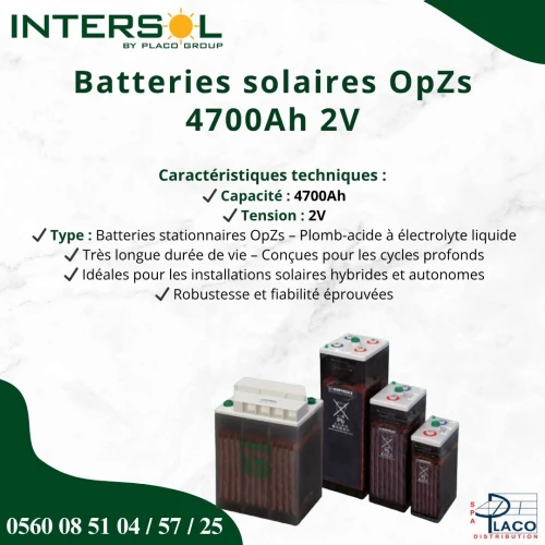 BATTERIES SOLAIRES - LITHIUM et PLOMB 