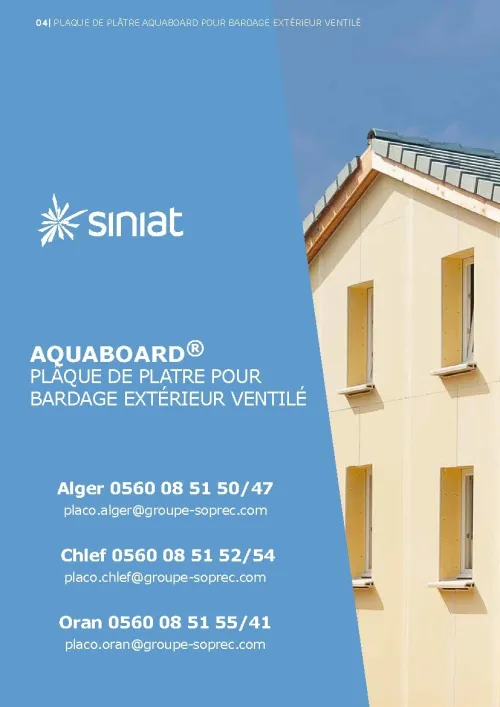 AQUABOARD / AQUABOARD PLAQUE DE PLÂTRE POUR FAÇADES EXTÉRIEURES