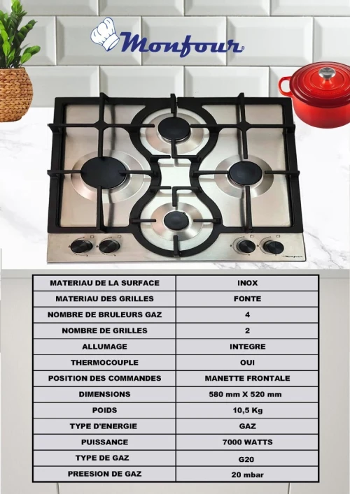 TABLE DE CUISSON INOX