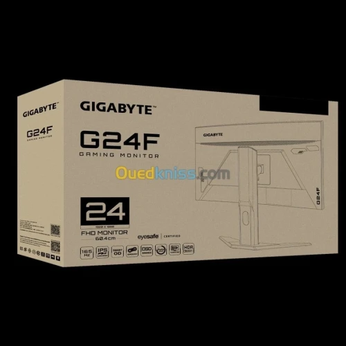 GIGABYTE G24F ECRAN 24" - 165HZ - 1MS - IPS - FREESYNC - HDMI/DISPLAY - USB 3.0 - RÉGLABLE - NOIR