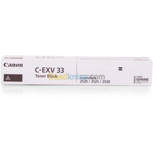 CANON C-EXV 33 - TONER ORIGINAL COULEUR LASER NOIR - POUR IMPRIMANTE IR 2520- 2525- 2530 - 14600 PAGES
