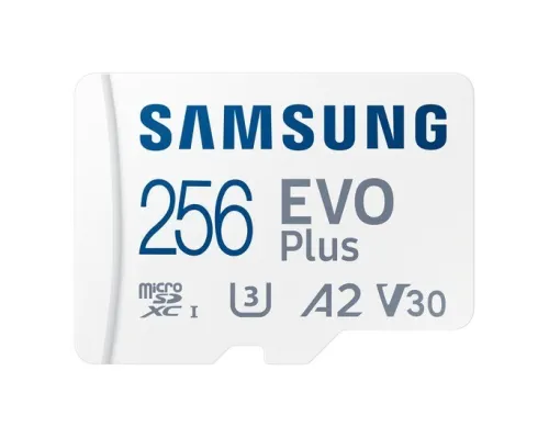 SAMSUNG EVO PLUS MICROSD 256GO + ADAPTATEUR SD - CARTE MÉMOIRE MICRO SD - VITESSE 160 MBS - V30
