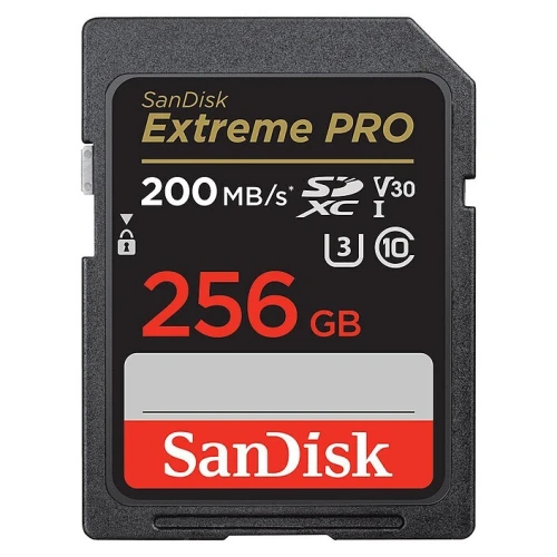 SANDISK EXTREME PRO 256GB - CARTE SDXC UHS-I - 200MO/S LECTURE - VIDEO 4K UHD - BLACK