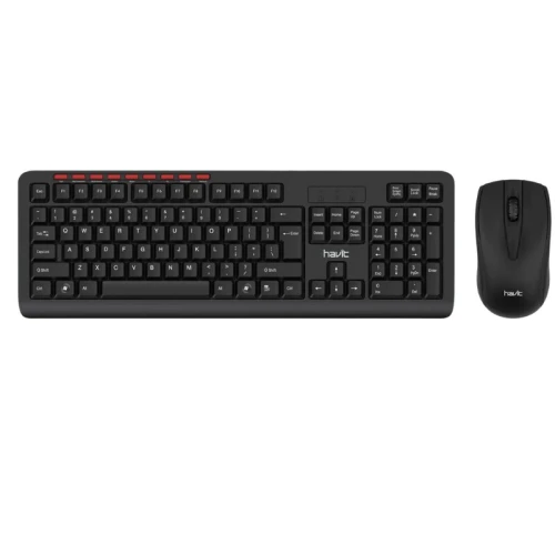 HAVIT KB269GCM - PACK CLAVIER + SOURIS SANS FIL - CONNEXION 2.4GHZ - SILENCIEUX - ERGONOMIQUE - DESIGN COMPACT - BLACK