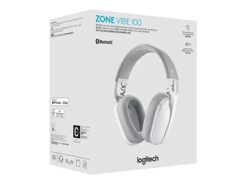  Logitech Zone Vibe 100 Casqueléger sans fil avec Micro anti-bruit- Bluetooth multipoint avancés
