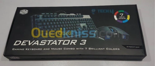 COOLER MASTER DEVASTATOR 3 PLUS GAMING KEYBOARD & MOUSE COMBO, 7 COLOR MODE LED