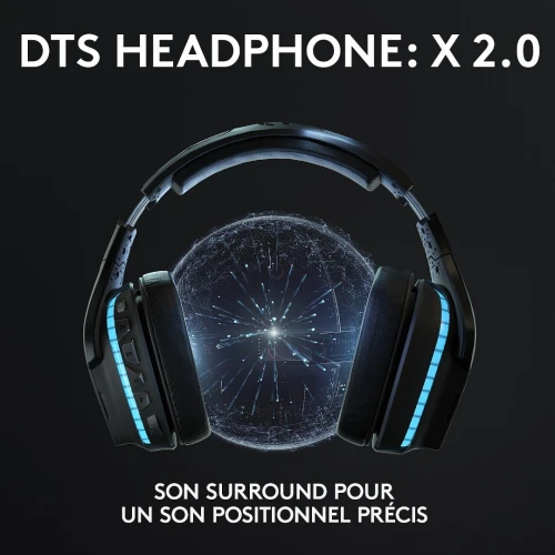 LOGITECH G635 - CASQUE GAMING SANS FIL/ FILAIRE - 2,4GHZ - JACK 3.5 - USB-C - RGB - SURROUND -BLACK