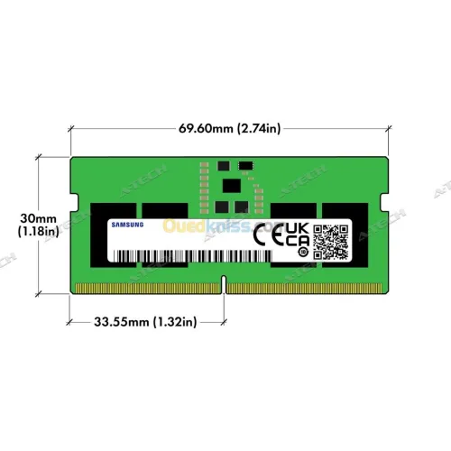 RAM SAMSUNG 8GB DDR4 - 3200 Mhz - SODIMM - LAPTOP - ULTRA PERFORMANCE - 1.1V - BLACK