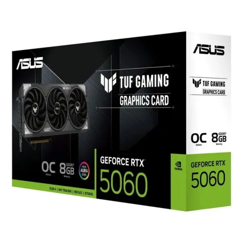 ASUS TUF GAMING GeForce RTX 5060 OC - 8G GDDR7 - DLSS 4 - RAY TRACING - HDMI/DP - 3 X FANS -BLACK