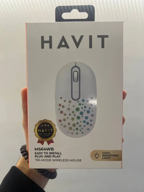 HAVIT MS64WB WHITE - SOURIS GAMING SANS FIL - CONNEXION 2.4GHZ + BLUETOOTH - RGB - HAUTE PRÉCISION - DESIGN ÉLÉGANT - WHITE