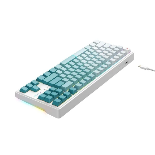 HAVIT KB901L - CLAVIER MÉCANIQUE GAMING - RGB BACKLIT - SWITCHES RED - 88 TOUCHES - ANTI-GHOSTING - DESIGN GAMING - WHITE
