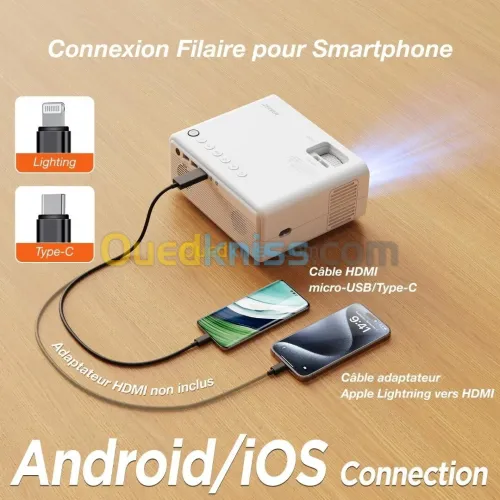 IZEEKER IPL320 - VIDEOPROJECTEUR PORTABLE 12000 LUMENS 1080P - BLUETOOTH - HOME CINÉMA -HDMI USB