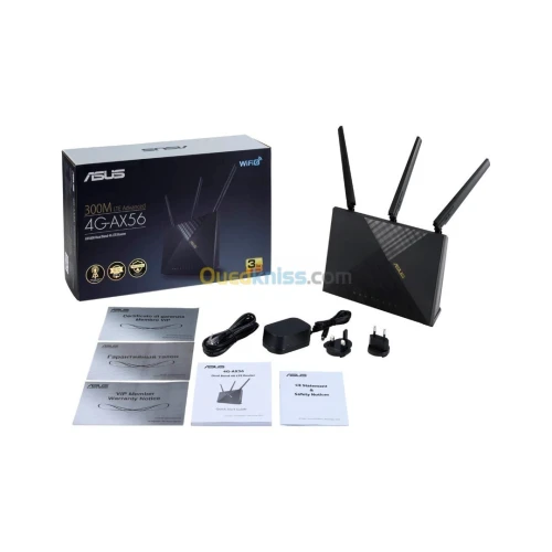 ASUS Routeur 4G-AX56 Cat.6 300 Mbps Double Bande Wi-Fi 6 AX1800 LTE