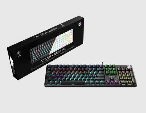 MSI VIGOR GK50Z V2 - CLAVIER GAMING MÉCANIQUE - BLUE SWITCHES - RGB - 100% AZERTY - NOIR - BLACK