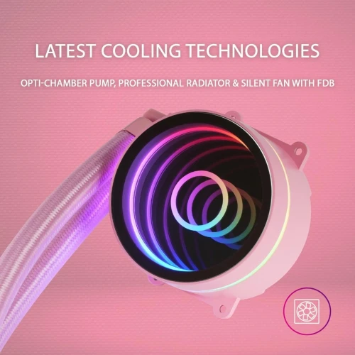 WATERCOOLING MARS GAMING ML-ONE120- MULTI SOCKET- TDP 200W- INFINITY MIRROR- FRGB SILENT FAN- PINK