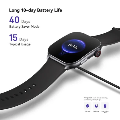 SMART WATCH KIESLECT BALANCS - Bluetooth - 2.1" AMOLED - CURVED - SPORT - WATERPROOF - CUIR - NOIR
