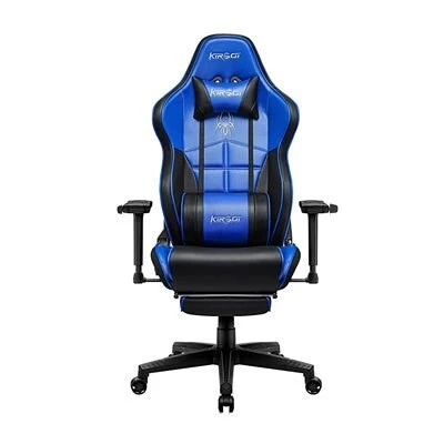  KIROGI SIÉGE GAMING 2076 XL - ACCOUDOIR 5D - REPOSE-PIEDS - ROTATION À 360 - ERGONOMIQUE - BLEU