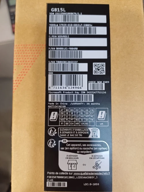 ASUS ROG STRIX G18 - ULTRA 9 275HX 32GO 1TO SSD - 18" 2.5K WQXGA 240HZ RÉTROÉCLAIRÉ -RTX 5070 TI 12G
