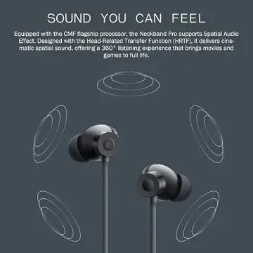 CMF BY NOTHING NECKBAND PRO - ÉCOUTEURS BLUETOOTH - ULTRA BASS - FAST CHARGE - ANC - ETANCHE - DARK GREY