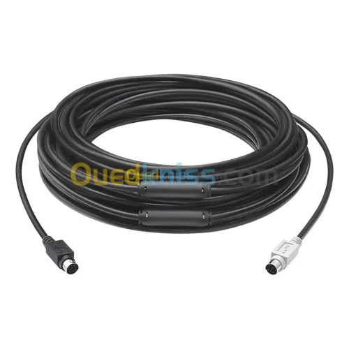 CABLE D'EXTENSION LOGITECH GROUP 15M - MINI-DIN 6 BROCHES - SYSTÈME GROUP - FFC CLASSE - ROHS -NOIR
