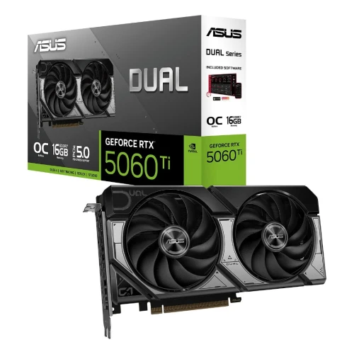 ASUS DUAL RTX 5060 TI OC - 16GO GDDR7 4K - DLSS 4 - RAY TRACING- 165W - HDMI/DP -PCI EXPRESS -BLACK