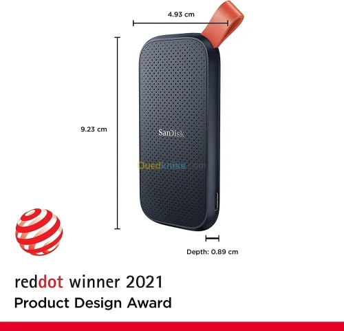 SANDISK PORTABLE 2TO SSD - DISQUE DURE EXTERNE - TYPE-C USB 3.2 - LECTURE JUSQU'À 800 MO/S