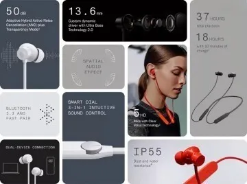 CMF BY NOTHING NECKBAND PRO - ÉCOUTEURS BLUETOOTH - ULTRA BASS - FAST CHARGE - ANC - ETANCHE - DARK GREY