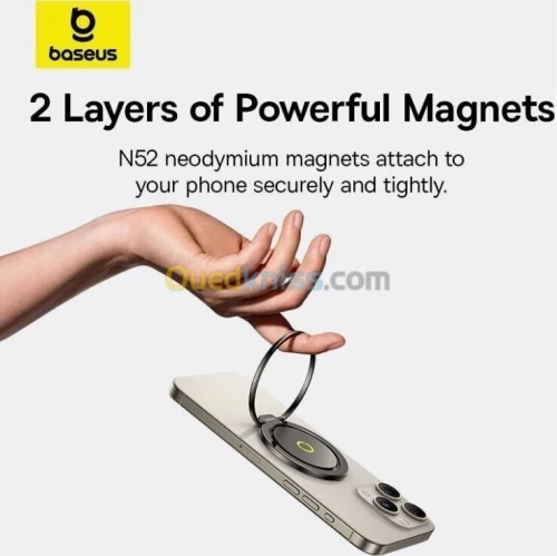 BASEUS MAGPRO SERIES II - MAGNETIC RING PHONE STAND - COSMIC 360 DEGREE - MAGSAFE COMPATIBLE - BLACK