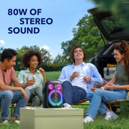 SOUNDCORE BY ANKER RAVE NEO 2 - ENCEINTE PORTABLE - BLEUTOUTH - STÉRÉO 80W -RGB LUMIÈRE -ÉTANCHÉITÉ