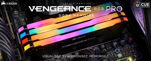 RAM CORSAIR VENGEANCE RGB PRO - 8GO - ( 1 x 8GO ) - DDR4 - 3200MHZ - CL16 - XMP 2.0 - NOIR