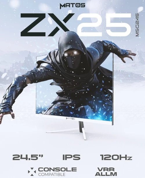 ECRAN MATOS ZX25 - GAMING 120HZ FHD - FAST IPS - 1MS - PC & CONSOLE - G-SYNC - VRR & ALLM - BLACK