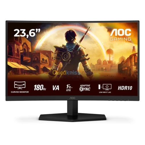ECRAN AOC C24G42E - 24" CURVED - FULL HD - 180Hz - 0.5ms - VA - HDR10 - HDMI / DISPLAYPORT - BLACK