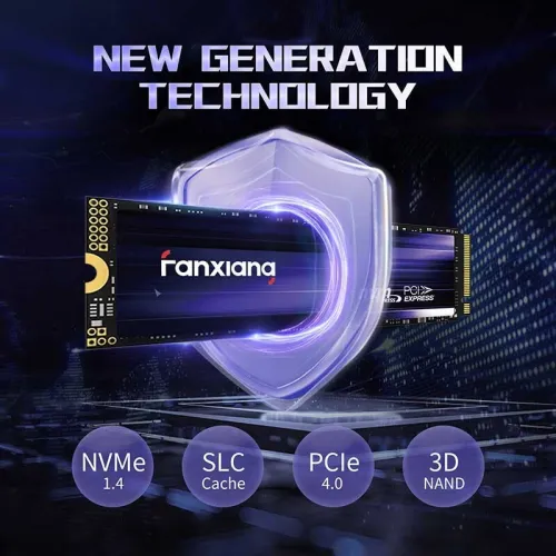 FANXIANG S880 1TO - DISQUE DUR INTERN SSD NVME - PCIE GEN 4 - HEATSINK - M.2 2280 - BLACK