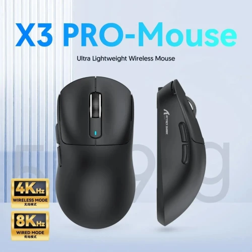 ATTACK SHARK X3 PRO - SOURIS FILAIRE & SANS FIL - BLUETOOTH - 6 BOUTONS - 26000 DPI - 8KHZ - BLACK
