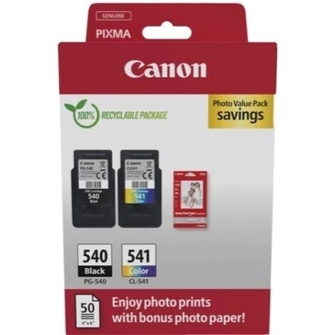 CANON PG 540 / CL 541 - CARTOUCHES D'ENCRE NOIR + COULEUR - POUR CANON PIXMA ET AUTRES - ORIGINALES