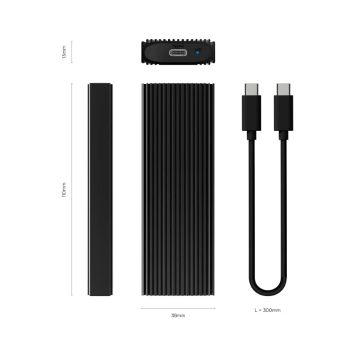 AISENS ULTRA DATA ASM2-022B - BOÎTIER EXTERNE M.2 NVME - RACK USB 3.2 GEN2 - USSB-C 10GNPS - NGFF- BLACK