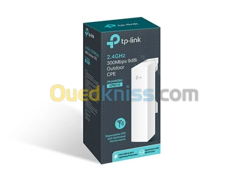 TP-Link CPE210 Point D'Accès Extérieur Wi-Fi 2.4GHz 300 Mbps 9DBi